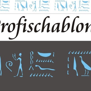 Wall stencil, painting stencil, stencil, motif stencil, stencil frieze, wall frieze, decorative frieze, decorative stencil - Hieroglyphs 1