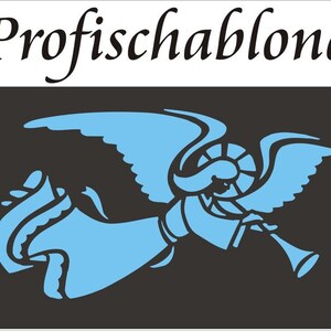Schablone, Malerschablone, Kinderschablone, Engelschablone, Dekorschablone, Stupfschablone, Wandschablonen, Stencil - Engel mit Posaune