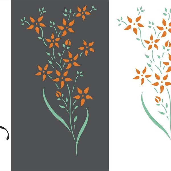 Schablone Blume Wand