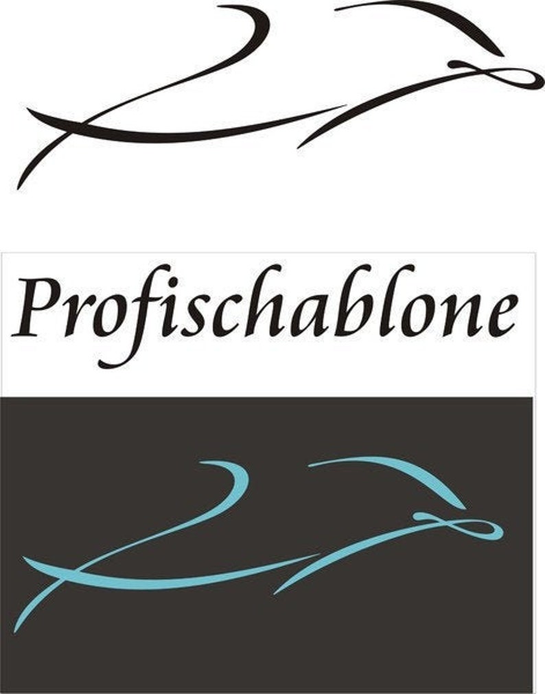 Malerschablone, Stencils, Schablone, Dekorschablone, Kinderschablone, Wandschablone Delphin Motivgrößen 29x10cm, 60x21cm, 90x32cm Bild 1