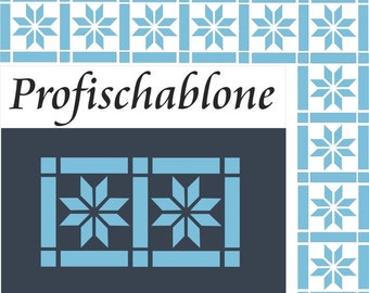 Flächenornament wahlweise 13x24cm bis zu 30x55cm, Schablone, Stencils, Malerschablone, Schablonenmalerei, Borde, Bordüre, Wandschablone