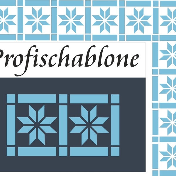 Flächenornament wahlweise 13x24cm bis zu 30x55cm, Schablone, Stencils, Malerschablone, Schablonenmalerei, Borde, Bordüre, Wandschablone