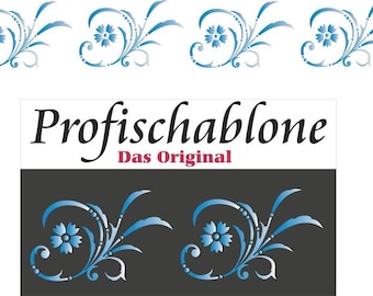 Schablone, Borde, Wandfries, Bordüre, Malerschablone, Dekor, Wandschablone, Stencils - Friesranke 3 (Motivgrößen 31x10cm, 62x20cm, 93x30cm))