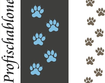 Wall stencil, painter's stencil, children's stencil, children's motif, stippling stencil, stencil frieze, wall frieze, border, stencil, border - dog tracks