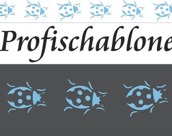 Malerschablone, Wandschablone, Schablone, Dekorschablone, Kindermotiv, Kinderschablone, Wandfries, Schablonenfries, Stencil - Marienkäfer