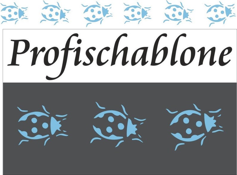 Malerschablone, Wandschablone, Schablone, Dekorschablone, Kindermotiv, Kinderschablone, Wandfries, Schablonenfries, Stencil Marienkäfer Bild 1