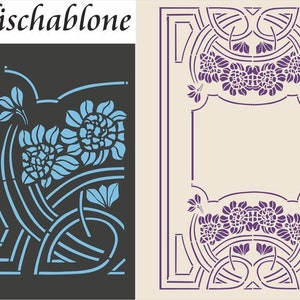Wall stencil, painting stencil, Art Nouveau stencil, wall decoration, wall decor, Art Nouveau, stencil, Art Nouveau painting - Art Nouveau ceiling ornament