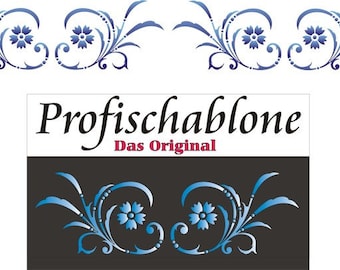 Schablone, Malerschablone, Bordüre, Borde, Textilschablone, Wandschablone, Stencils - Friesranke 2 (Motivgrößen 31x10cm, 62x20cm, 93x30cm)