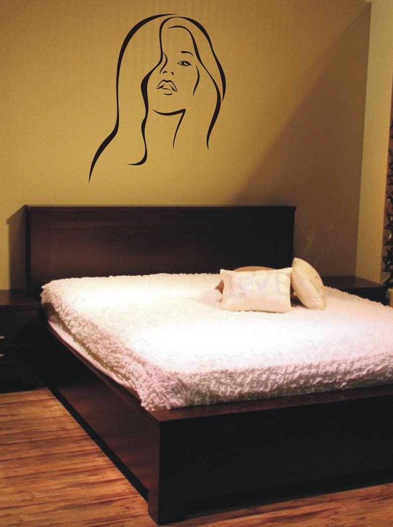 Wall stencil, stencils, painter's stencil, wall design, stencil, painting, modern art woman's head 2 motif sizes 24 x 20 cm, 48 x 40 cm, 74 x 60 cm image 2