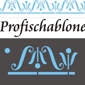 Può includere: Uno stencil blu con un design decorativo e il testo "Profischablone".