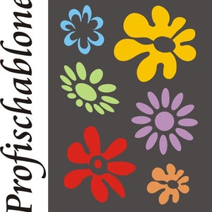Wall stencil, stencil, painting stencil, decorative stencil, stippling stencil, flower stencil, flower power style, decor, stencil - flower power