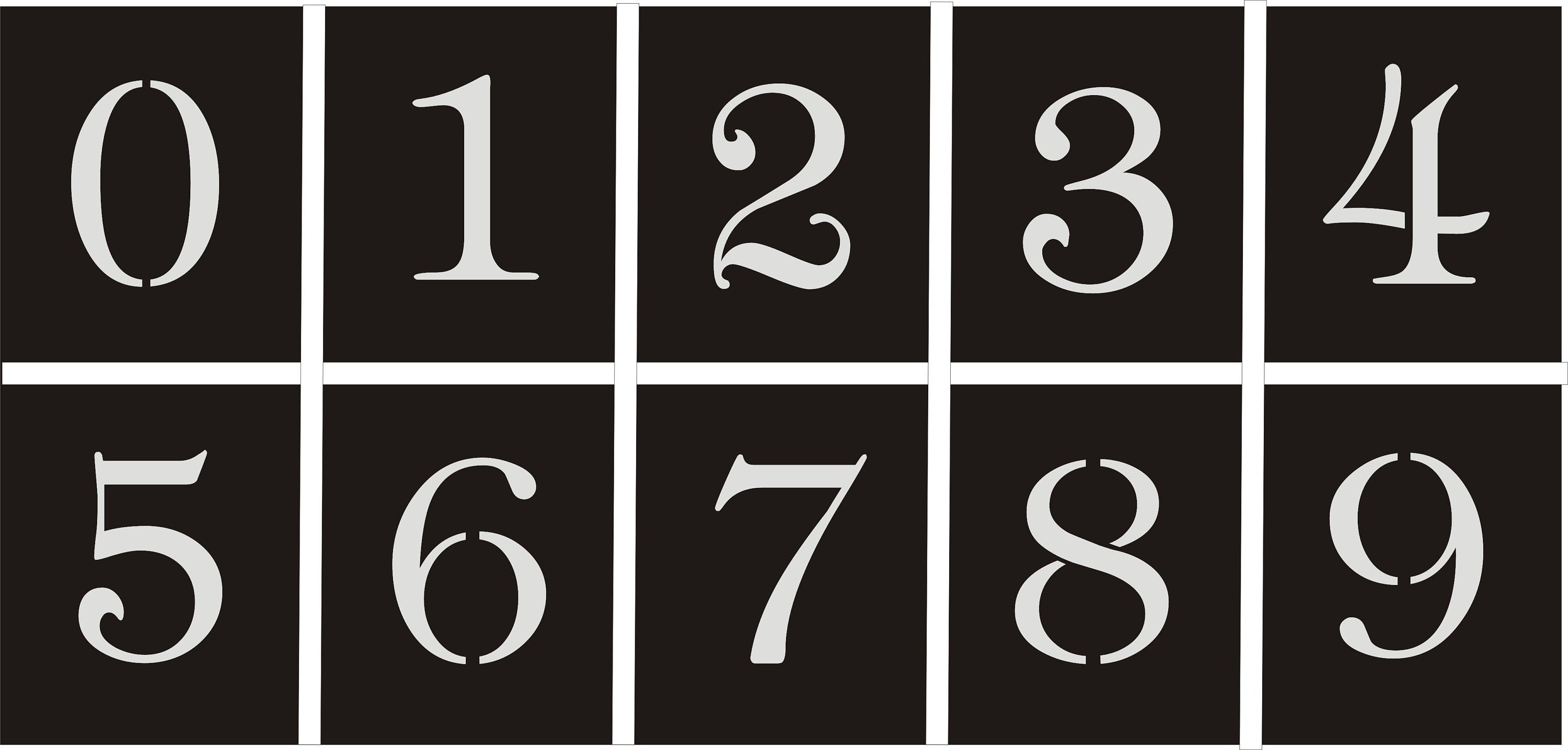 1 set of numbers 4-20 cm, font type Tiflis, font stencils, numbers, number  stencils, stencil, text stencils, numbers, numbering, image size:3000x1436