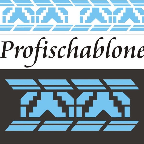 Wandschablone, Malerschablone, Stupfschablone, Tupfschablone, Bordüre, Wandfries, Borde, Schablone, Stencil - Ethnomuster 4