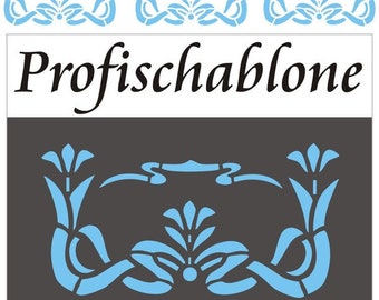 Wandschablone, Malerschablone, Stupfschablone, Jugendstilmotiv, Jugendstilschablone, Jugendstilmalerei, Schablone, Stencil - Jugendstil 1