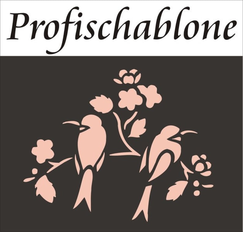 Wandschablone, Malerschablone, Kinderschablone, Kindermotiv, Schablone, Stencils, Wandfries, Schablonenmalerei, Wanddekor Schwalbenpaar Bild 1