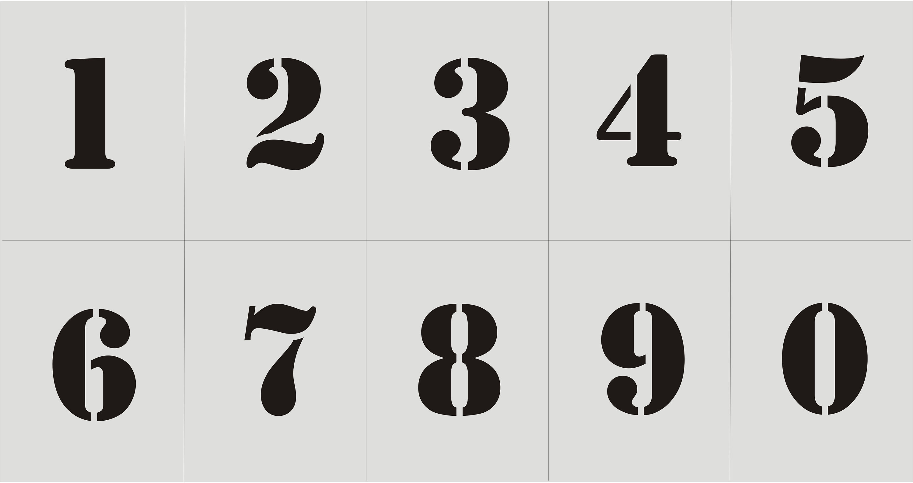 Ziffernschablonen Bodenmarkierung Nummern Fahrbahnmarkierung Ziffern Zahlen 0-9 