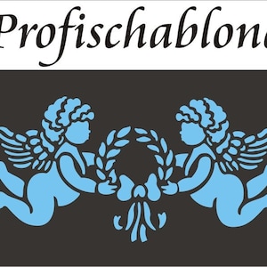 Wandschablone, Bordüre, Borde, Engel, Wandfries, Schablonenfries, Stencil, Malerschablone, Dekorschablone - Engelschablone
