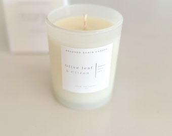 Olive leaf and Citron/8oz/100% soy candle/Bergamot/ Lemon/Love/Green leaves