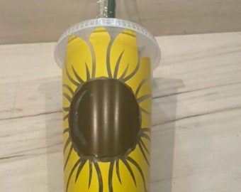 Sunflower Starbucks Tumbler--Custom Color of your choice