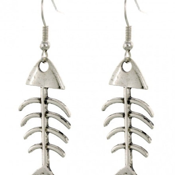 Fish Skeleton, Fishbone Hook Earring