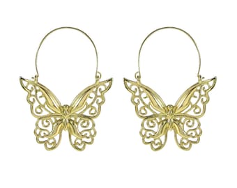 Butterfly Hoop Earrings