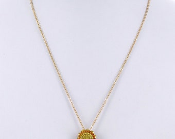Sunflower Stoned Charm Necklace
