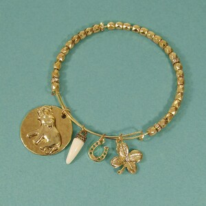 Elefante suerte encanto metal cuentas con cable brazalete brazalete
