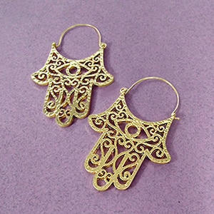Hamsa Wire Abstract Hook earring