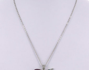 Kingfisher bird Stoned Charm Necklace