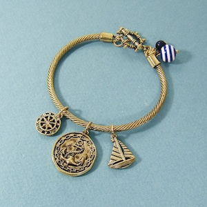 Compass Coin Anchor Boat Marine Rope Bracelet