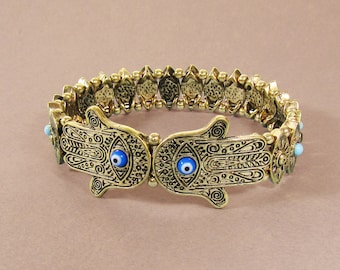 Evil Eye Hamsa Protect Stretchable Bracelet