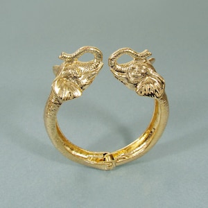 Elephant Delicate Casting Hinge Cuff Bracelet