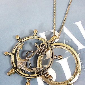 Anchor 6 Times Magnifier Magnifying Glass Top Sliding Magnet Pendant Necklace, 30 inch plus 3 inch