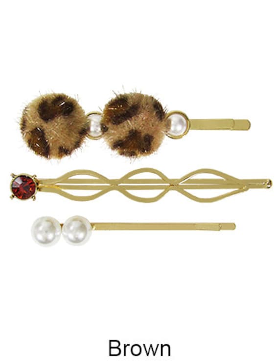 Leopard Print Hair Clip with Rhinestone Accent Leopard Print Hair Clips - Stylish & Versatile Accessories main image 3