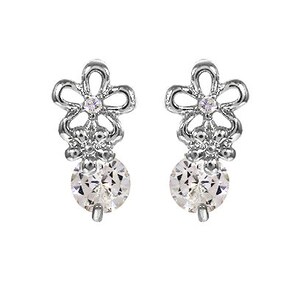 Cubic Zirconia Flower Drop Dangle & Drop Post earring