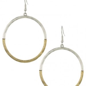 Hammered Gold Deep Half Fish Hook Earring