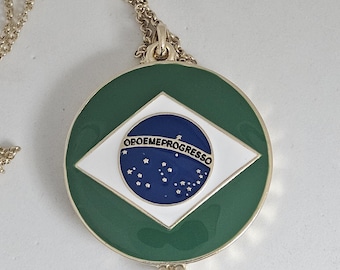 Magnifying Glass Necklace world cup Brazil Necklace