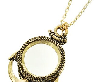Anchor 6 Times Magnifier Magnifying Glass Pendant Long Necklace