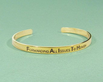 Forwarding All Issues To Heaven (FAITH) Stamped Cuff Bracelet