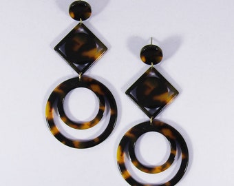 Acetate Resin Geometric Post Earrings