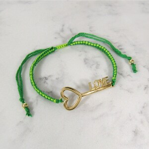 Love Hear Key Braided Bracelet