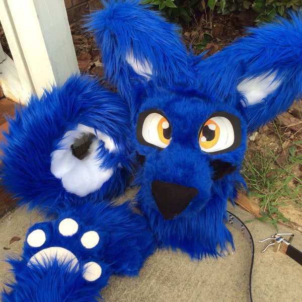 Fursuit Mini Partial Royal Blue Wolf *READ DESCRIPTION*