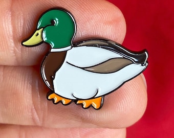 Chubby little duck enamel pin