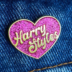 Harry Styles Glitter Heart Pin