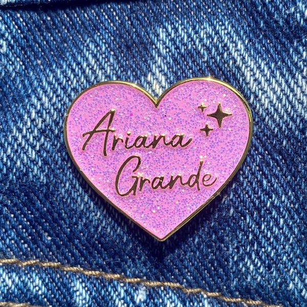 Ariana Grande Glitter Heart Enamel Pin