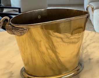 Very Rare French Vintage Silverplate Taittinger Champagne Vasque