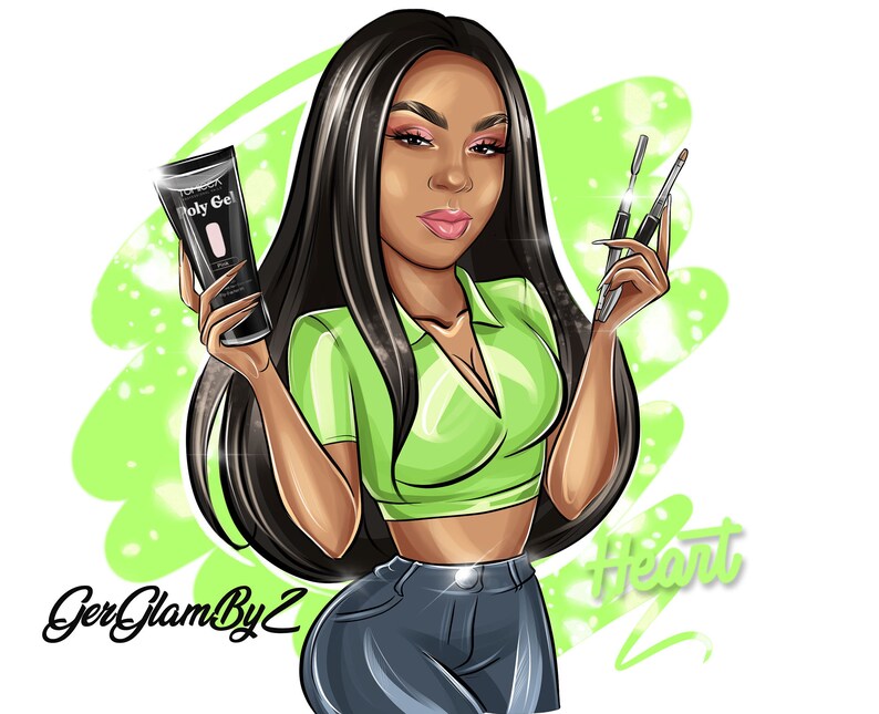 Nail Artist Logo Portrait for Custom Logo Nail tech Logo | Etsy