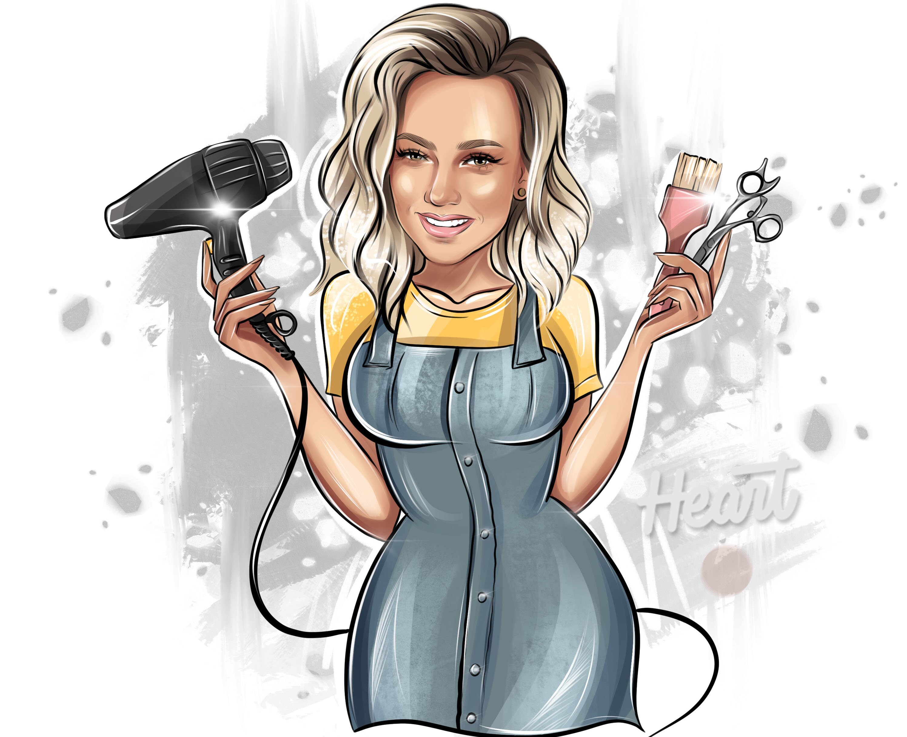 Stationery Cartoon Logo Fashion Logo Salon Logo Hairdresser Logo Cartoon Portrait Hair Studio 