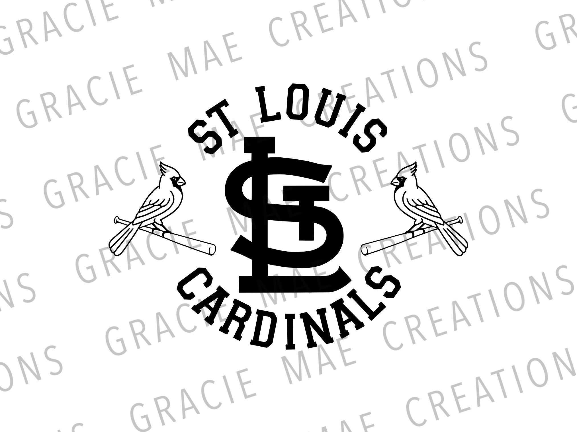 Vintage 1960's style St. Louis Cardinals Baseball retro travel decal sticker