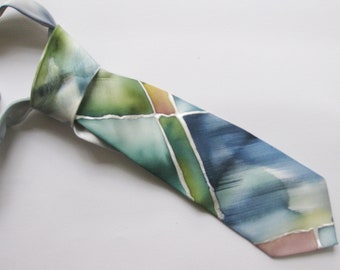 tie, hand painted, unique, one off, silk